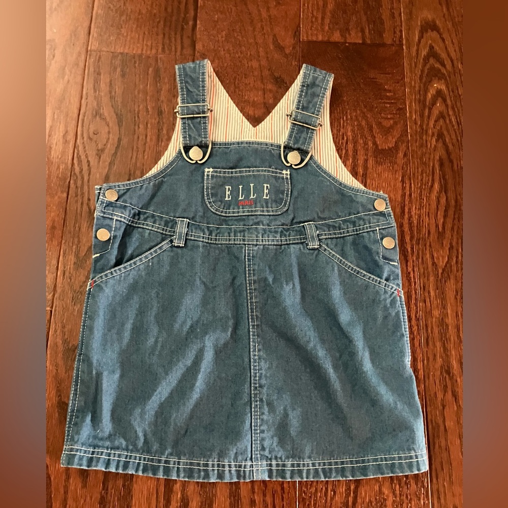 ELLE Paris Denim Overalls Dress Girls